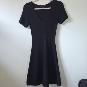 French Connection ribbed black shirt dress